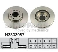Nipparts Disco freno N3303087 Ventilazione interna Coppia anteriore per Mazda 6 Tre volumi