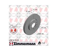 2x Disco freno ventilazione interna 430.1473.20 ZIMMERMANN per OPEL SAAB