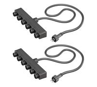 2x distributore a 6 vie per sistema a innesto NEMO (IP44) 1 m nero