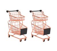 2X Doppi Strati Carrello Spesa Modello Battuto Carrello del Supermer8228