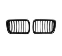2x Doppia Linea Stile Auto Da Corsa Anteriore Kindey Griglie Per BMW Per E36 LCI 1996-1999 Per M3 Lucido Doppie Doghe Griglie Superiori Griglia Paraurti(Single-Glossy Black)