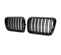2x Doppia Linea Stile Auto Da Corsa Anteriore Kindey Griglie Per BMW Per E36 LCI 1996-1999 Per M3 Lucido Doppie Doghe Griglie Superiori Griglia Paraurti(Double-Glossy Black)
