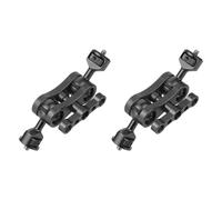 2X Doppio adattatore a sfera da 1/4 Magic Arm Crab Clamp 3/8 Mount Light Field Monitor Camera Stand Bracket - Nero