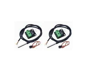 2X DS18B20 Kit Modulo Sensore di Temperatura Impermeabile 100 cm Cavo Sensore Digitale Adattatore Terminale Sonda per