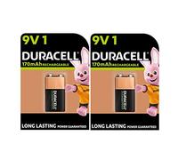 2X Duracell 9V Ricaricabili 170 mAh (2 Blister Da 1 Batteria) 2 Pile
