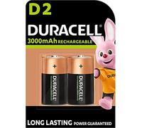 2X Duracell D Ricaricabili 3000 mAh (1 Blister Da 2 Batterie) 2 Pile