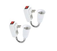 2X E27 Adattatore a presa con interruttore / Off per spina US, prolunga flessibile per portalampada Spina US