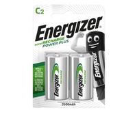 2x ENERGIZER Power Plus C Batterie Ricaricabili NiMH 1.2V 2500mAh