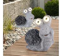 2x Esterni Lampada Solare Decorazione Giardino 2x LED Lumaca Similpietra Animale