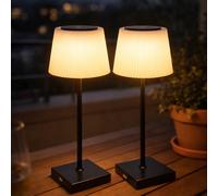 2x Esterno Lampada da Tavolo Luce Touch Balcone Batteria Cct Dimmerabile LED