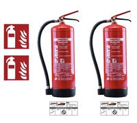2x Estintore Protex SDE6 6l Da Schiuma Incl. Supporto E Placca 21A=6LE