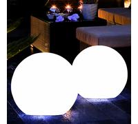 2x ETC-Shop Lampada Solare A Sfera Da Giardino Esterno 25cm Picchetto