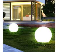 2X ETC-Shop Solarkugel Lampada Esterno LED a Sfera Bianco 65 cm IP44