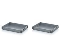 2x Eurobehälter-Eurobox 60 x 40 x 7,5 cm inkl. gratis Zollstock * 2er Set
