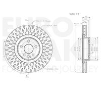 2x EUROBRAKE Disco Freno Ventilato Ø336mm per Volvo V60 155/157