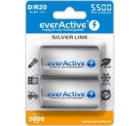 2x EverActive Batterie Alcaline D R20 1.5V Silver Line 5500mAh
