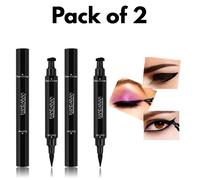 2x Eyeliner Penna Magico Sigillo Timbro Occhi di Gatto 2-in-1 Nero Alato Vampiro