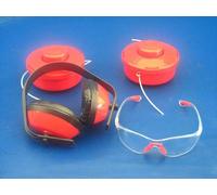 2x Fadenspule Plus Occhiali di Protezione E Udito Per Zip ZI-MOS145G Motorsense