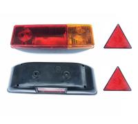 2x Fanale Posteriore E20 Luce 285x100x60 Rimorchio Trattore Lkw con 2 Triangolo