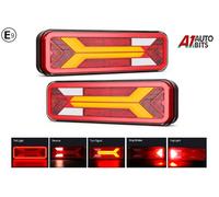 2x Fanale Posteriore LED 12V 24V 5 Funzioni Halo Neon Indicatori Dinamici