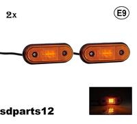2x Fanali 4 Led Luce Ingombro Paraurti Posteriore Arancio E9 Camion Rimorchi