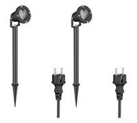 2x faretti da giardino DUK per esterni IP65 spina nera 1x GU10 max. 15W