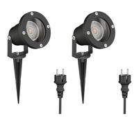 2x faretti da giardino DUK per esterni IP65 spina nera 1x GU10 max. 15W