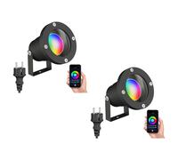 2x faretti da giardino DUK per esterni IP65 spina nera 1x GU10 max. 15W