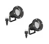 2x faretti da giardino DUK per esterni IP65 spina nera 1x GU10 max. 15W