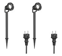 2x faretti da giardino DUK per esterni IP65 spina nera 1x GU10 max. 15W