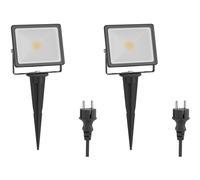 2x Faretto da giardino a LED FLIN per esterni spina IP66 nero 11,5 W 837lm