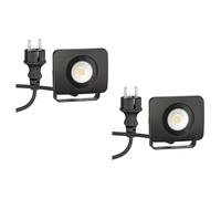 2x Faretto da giardino a LED WEGA per esterni IP44 nero 10 W 935lm bianco caldo [EEK: F]