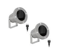 ledscom.de 2 faretti da giardino DUK per esterni, IP65, spina, grigio, 1x GU10 max. 15W