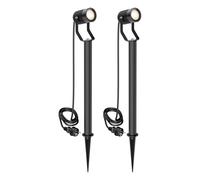 2x Faretto da giardino SHINGA per esterni IP65 nero 1x GU10 max. 15W [EEK: C]
