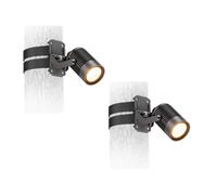 2x Faretto da giardino SHINGA per esterni IP65 nero 1x GU10 max. 15W [EEK: F]