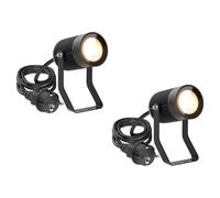 2x Faretto da giardino SHINGA per esterni IP65 nero 1x GU10 max. 15W [EEK: F]