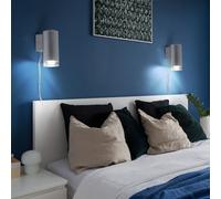 2x Faretto Lampada da Parete LED Luci Soggiorno Scrivania Alluminio Spazzolato H