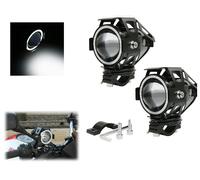 2x FARI SUPPLEMENTARI ANTERIORI PER MOTO FARETTO LED U7 LED ANGEL EYE BIANCO