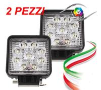 2X FARO FARETTO LED SUPPLEMENTARE PROFONDITA' AUTO FUORISTRADA QUADRATO 27W