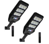 2x Faro lampione stradale pannello solare sensore telecomando 108 led 100W 525