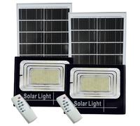 2x Faro Led 400w Esterno Pannello Solare Luci Coppia Giardino Crepuscolare
