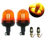 2X Faro Rotante Ambra Led Flessibile Montaggio A Vite Din Luci Di Avviso #A