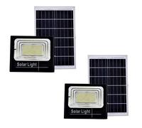 2x Faro Solare 200W LED Esterno Pannello Solare Coppia Luce Fredda Giardino