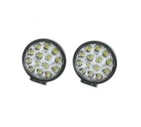 2X FARO SUPPLEMENTARE 12V 14 LED 42W PROFONDITA AUTO FUORISTRADA ROTONDO 6000K