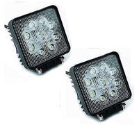 2x FARO SUPPLEMENTARE PROFONDITA AUTO FUORISTRADA 12V QUADRATO 9 LED 6000K 27W