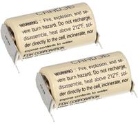 2X FDK Litio 3V Batteria CR 17335SE 2/3A - Cella 2/1 Pin ++/-