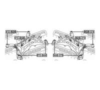 2x FEBEST Supporto Corpo Dell'Asse Frontale per Nissan Murano I Z50 3.5 4x4