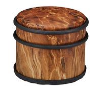 Relaxdays 2 fermaporta per porte pesanti e finestre, in acciaio inox e gomma, effetto legno, cuscinetto alto, Ø 9,5 cm, marrone scuro