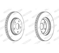 2x FERODO DDF1814C PREMIER Disco freno Anteriore per TOYOTA MARK X I (GRX12)
