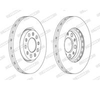 2x FERODO DDF1956C PREMIER Disco freno Anteriore per FIAT 500X (334) 281mm